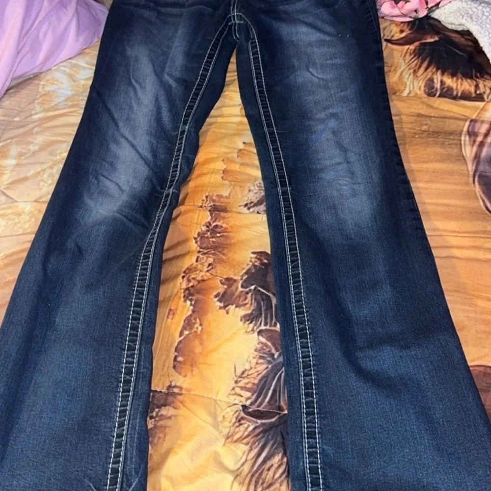 Vanity Women’s Dark Blue Jeans with Contrast Stitch - Picture 3 of 4